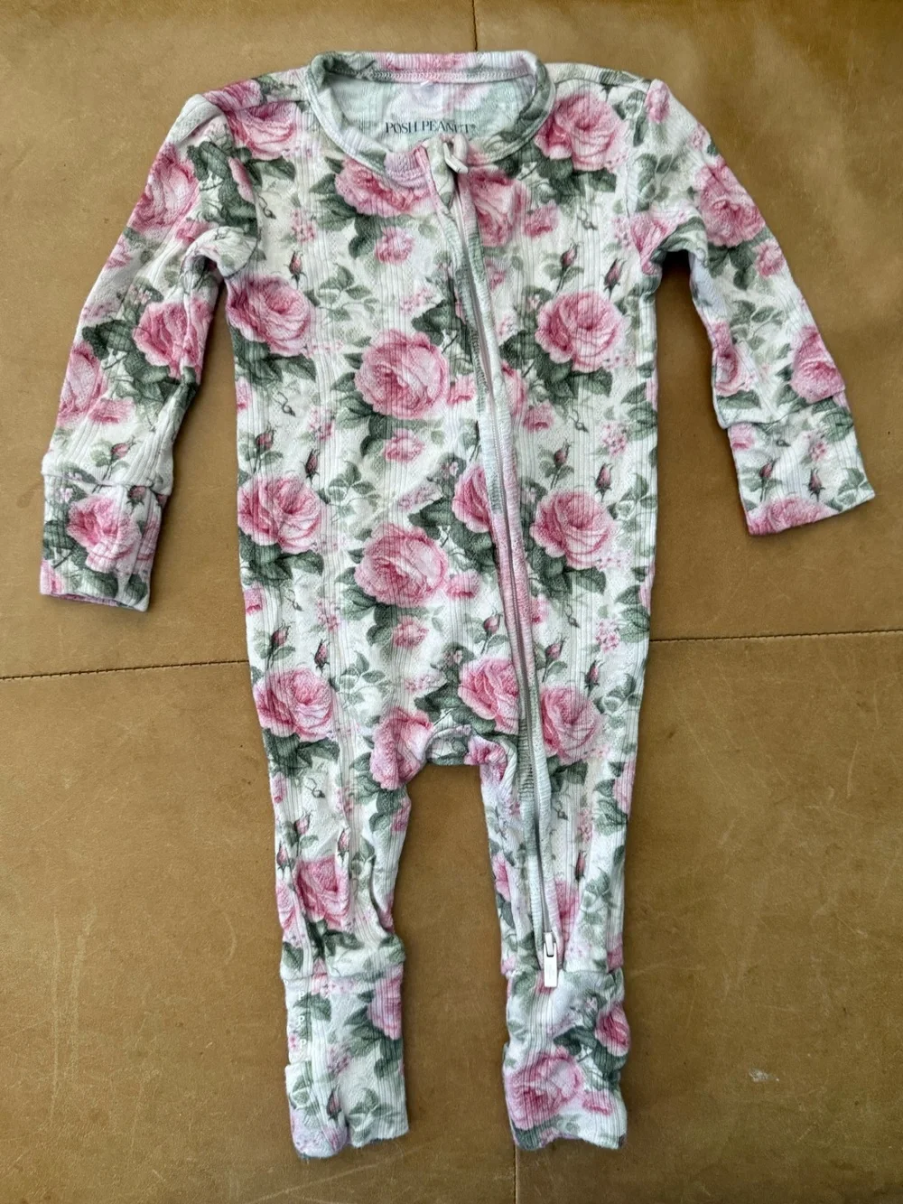 Posh Peanut Pointelle Rose Footie 3-6M